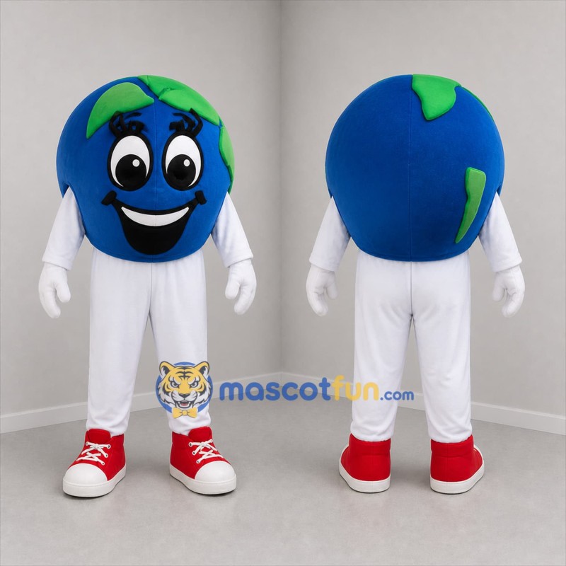 Custom Blue and Green Earth Mascot Costume Adult Full Body Suit for Environmental Events