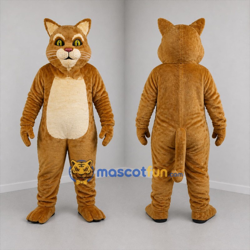 Custom Brown and Cream Cat Mascot Costume Adult Full Body Suit for Pet Events