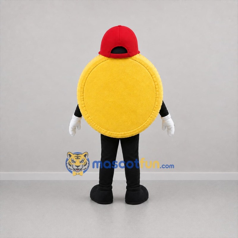 Custom Gold and Red Coin Mascot Costume Adult Full Body Suit for Financial Education Events