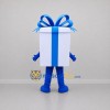 Custom White and Blue Gift Box Mascot Costume Adult Full Body Suit for Holiday Events
