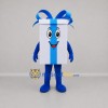 Custom White and Blue Gift Box Mascot Costume Adult Full Body Suit for Holiday Events
