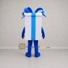 Custom White and Blue Gift Box Mascot Costume Adult Full Body Suit for Holiday Events