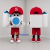 Custom White and Red Camera Mascot Costume Adult Full Body Suit for Photography Events