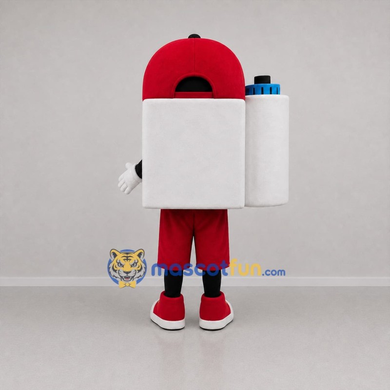 Custom White and Red Camera Mascot Costume Adult Full Body Suit for Photography Events