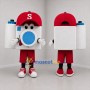 Custom White and Red Camera Mascot Costume Adult Full Body Suit for Photography Events