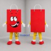 Custom Red and Yellow Shopping Bag Mascot Costume Adult Full Body Suit for Retail Promotions