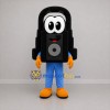 Custom Black and Blue Music Player Mascot Costume Adult Full Body Suit for Music Events