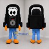 Custom Black and Blue Music Player Mascot Costume Adult Full Body Suit for Music Events