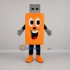Custom Orange and Gray USB Flash Drive Mascot Costume Adult Full Body Suit for Technology Events