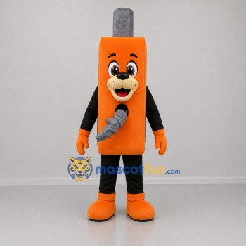 Custom Orange and Gray USB Character Mascot Costume Adult Full Body Suit for Technology Events