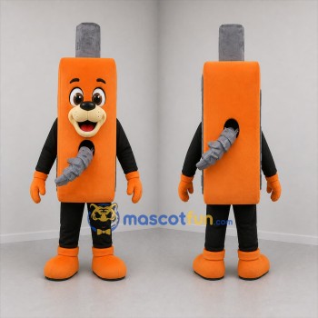 Custom Orange and Gray USB Character Mascot Costume Adult Full Body Suit for Technology Events