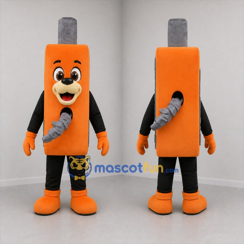 Custom Orange and Gray USB Character Mascot Costume Adult Full Body Suit for Technology Events