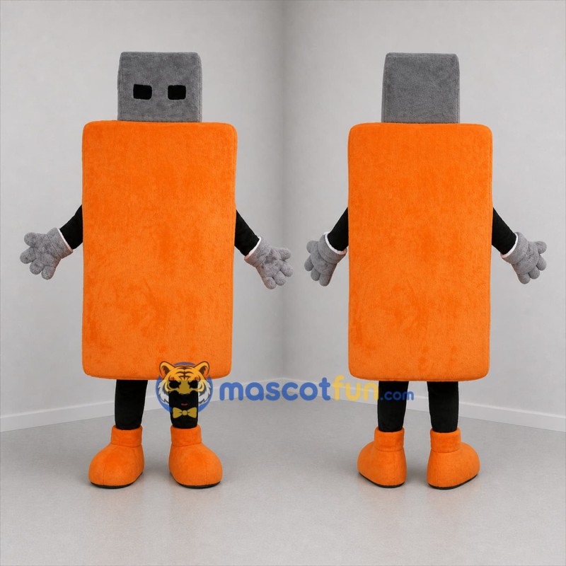 Custom Orange and Gray USB Flash Drive Mascot Costume Adult Full Body Suit for Technology Events