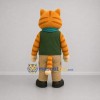 Custom Orange and Green Explorer Cat Mascot Costume Adult Full Body Suit for Adventure Events