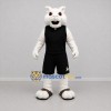 Custom White and Black Cat Mascot Costume Adult Full Body Suit for Sports Events