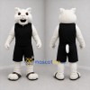 Custom White and Black Cat Mascot Costume Adult Full Body Suit for Sports Events