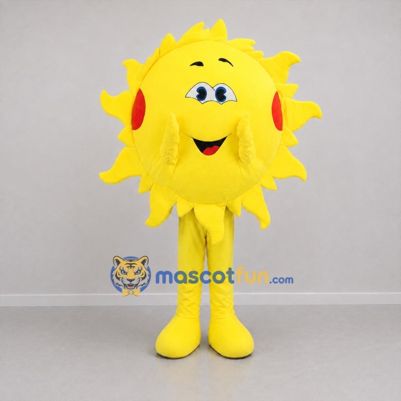 Custom Yellow Sun Mascot Costume Adult Full Body Suit for Summer Events
