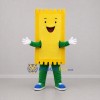 Custom Yellow and Green Pasta Mascot Costume Adult Full Body Suit for Food Festivals