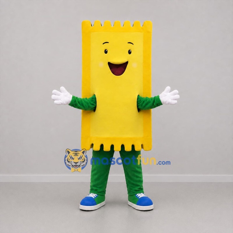 Custom Yellow and Green Pasta Mascot Costume Adult Full Body Suit for Food Festivals