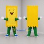 Custom Yellow and Green Pasta Mascot Costume Adult Full Body Suit for Food Festivals