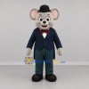Custom Gray and Blue Gentleman Mouse Mascot Costume Adult Full Body Suit for Theater Events
