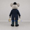 Custom Gray and Blue Gentleman Mouse Mascot Costume Adult Full Body Suit for Theater Events