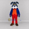 Custom Blue and Red Gentleman Dog Mascot Costume Adult Full Body Suit for Theater Events
