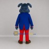 Custom Blue and Red Gentleman Dog Mascot Costume Adult Full Body Suit for Theater Events