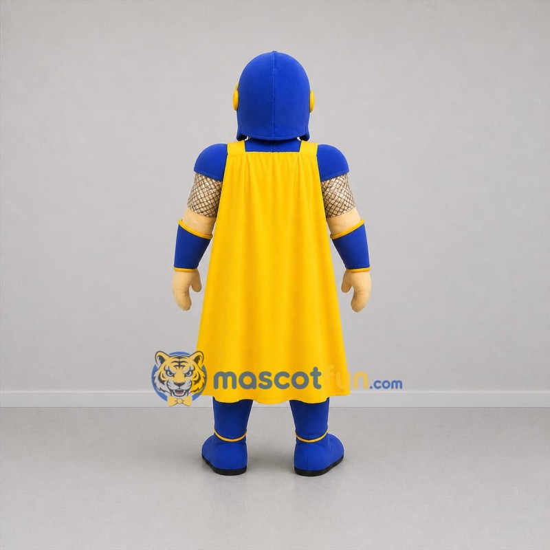 Custom Blue and Gold Knight Mascot Costume Adult Full Body Suit for Medieval Festivals