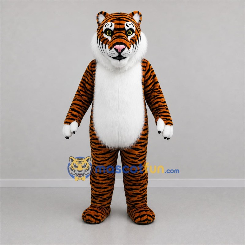 Custom Orange and Black Tiger Mascot Costume Adult Full Body Suit for Zoo Events