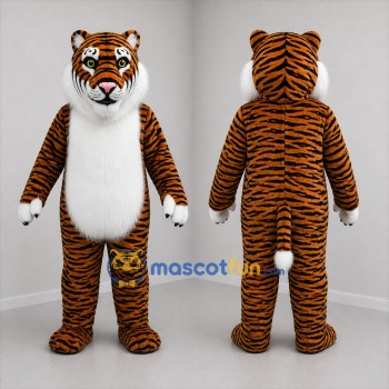 Custom Orange and Black Tiger Mascot Costume Adult Full Body Suit for Zoo Events