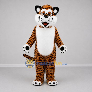 Custom Orange and White Tiger Mascot Costume Adult Full Body Suit for School Events