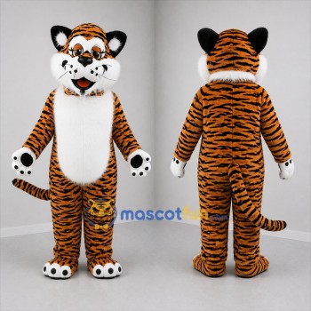 Custom Orange and White Tiger Mascot Costume Adult Full Body Suit for School Events