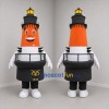 Custom Orange and Black Lighthouse Mascot Costume Adult Full Body Suit for Coastal Events