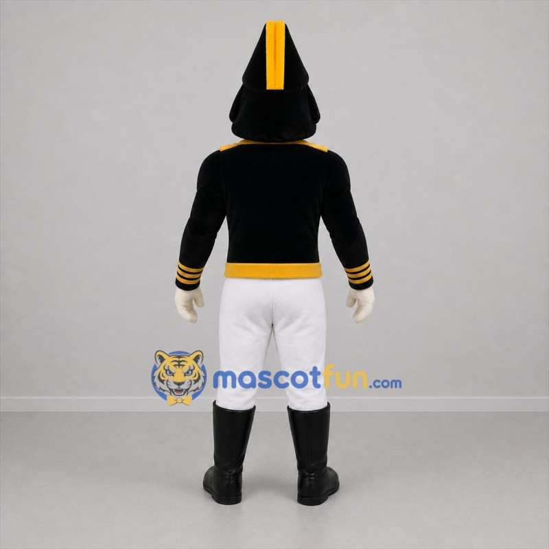 Custom Black and Gold Ceremonial Soldier Mascot Costume Adult Full Body Suit for Parades