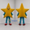 Custom Yellow and Blue Star Mascot Costume Adult Full Body Suit for School Events