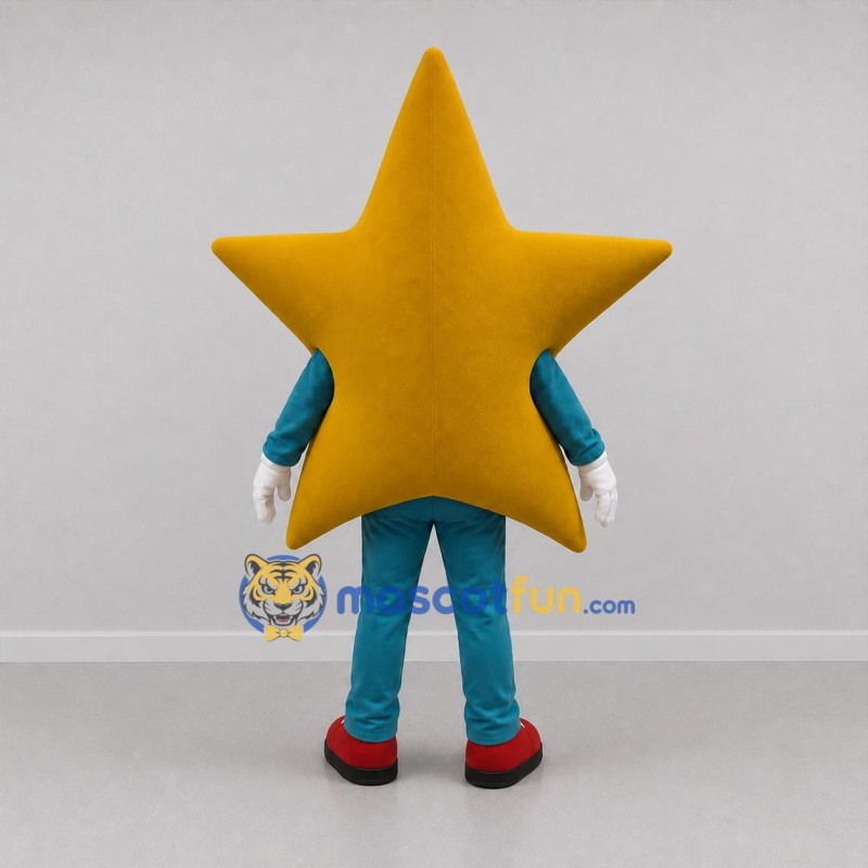 Custom Yellow and Blue Star Mascot Costume Adult Full Body Suit for School Events