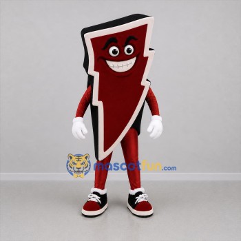 Custom Red and White Lightning Bolt Mascot Costume Adult Full Body Suit for Sports Events