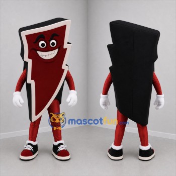 Custom Red and White Lightning Bolt Mascot Costume Adult Full Body Suit for Sports Events