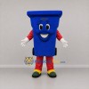 Custom Blue and Red Recycling Bin Mascot Costume Adult Full Body Suit for Environmental Events
