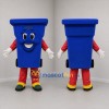 Custom Blue and Red Recycling Bin Mascot Costume Adult Full Body Suit for Environmental Events