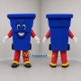 Custom Blue and Red Recycling Bin Mascot Costume Adult Full Body Suit for Environmental Events