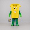 Custom Yellow and Green Trash Bin Mascot Costume Adult Full Body Suit for Community Cleanup Events
