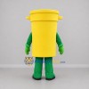 Custom Yellow and Green Trash Bin Mascot Costume Adult Full Body Suit for Community Cleanup Events