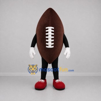 Custom Brown and White Football Mascot Costume Adult Full Body Suit for Football Games