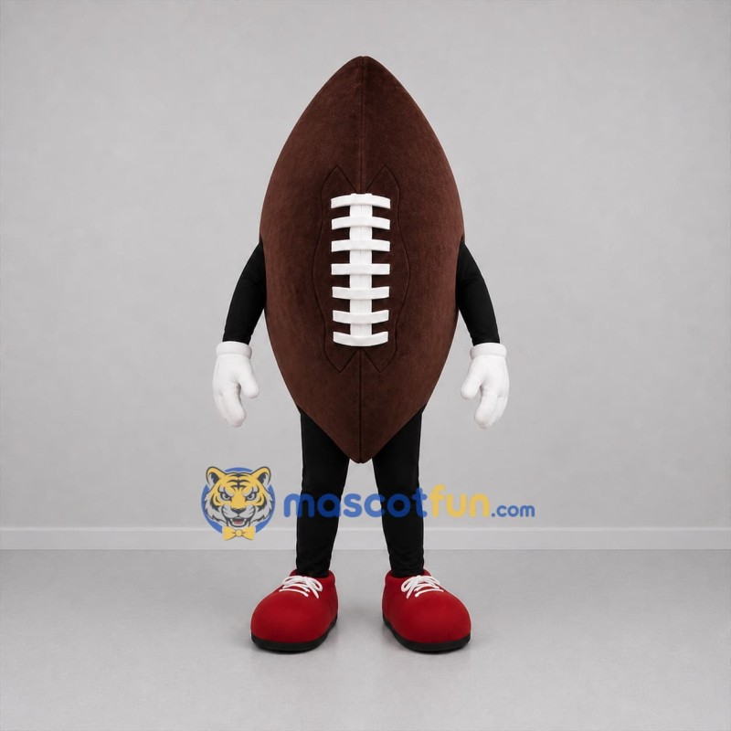 Custom Brown and White Football Mascot Costume Adult Full Body Suit for Football Games