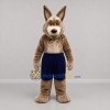 Custom Gray and Blue Canine Mascot Costume Adult Full Body Suit for Sports Events