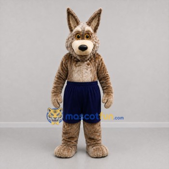 Custom Gray and Blue Canine Mascot Costume Adult Full Body Suit for Sports Events