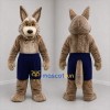 Custom Gray and Blue Canine Mascot Costume Adult Full Body Suit for Sports Events