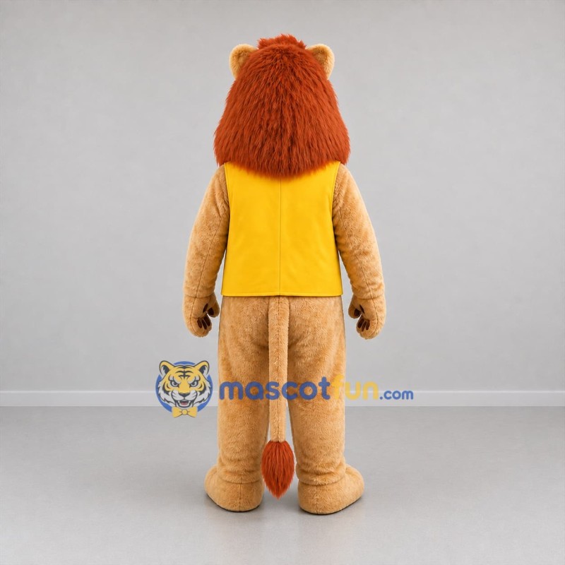 Custom Tan and Yellow Lion Mascot Costume Adult Full Body Suit for Community Events